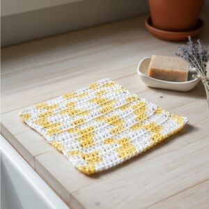 Handmade 100% Cotton Crocheted Dishcloth Textured, Absorbent & Eco-Friendly 8x8